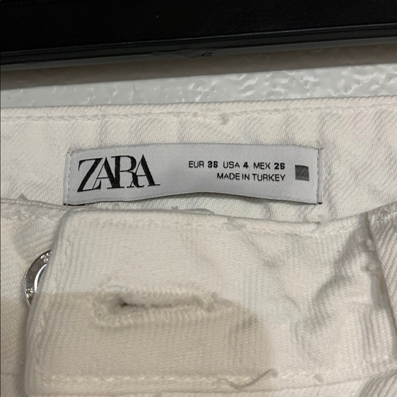ZARA WOMENS WHITE JEANS CROPPED WIDE LEG FRONT SEAM 4 5862/058/250/36 - Picture 4 of 7